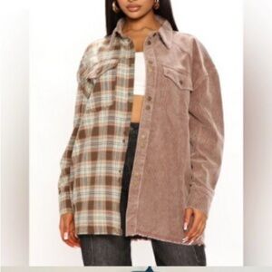 Oli and Hali plaid corduroy‎ shacket